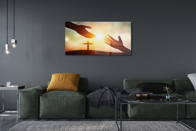 Pintura acrílica Mãos cruzadas