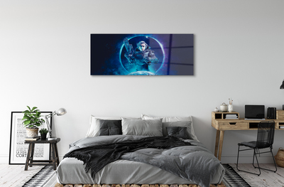 Quadro acrílico Mulher espacial lua