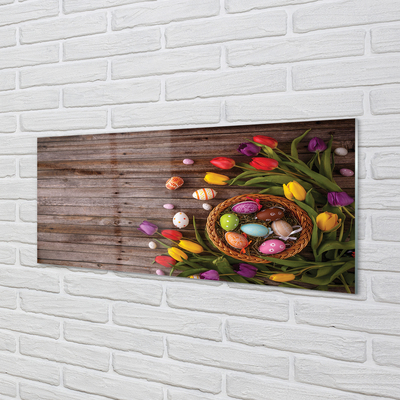 Pintura acrílica Ovos tulipas placas