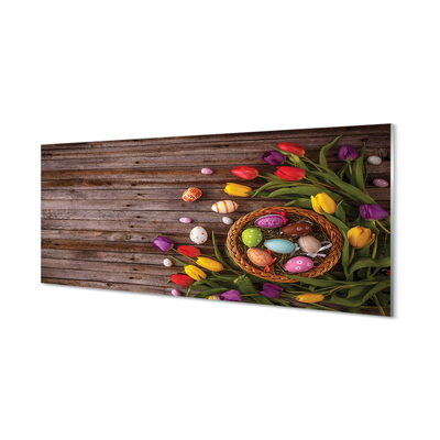 Pintura acrílica Ovos tulipas placas