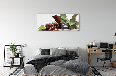 Quadro acrílico Cesta de uvas e vinho