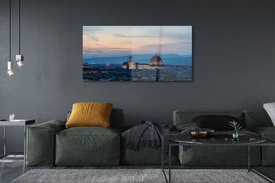 Pintura acrílica Panorama da Catedral da Itália à noite