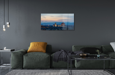 Pintura acrílica Panorama da Catedral da Itália à noite