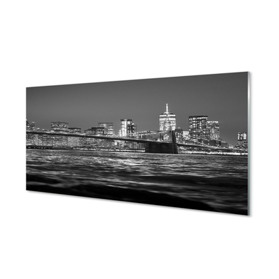 Pintura acrílica Panorama do rio Bridge