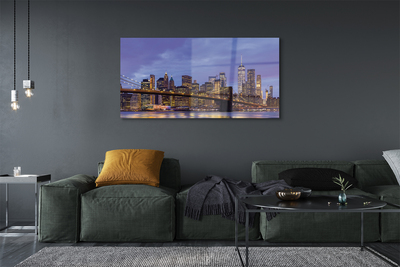 Pintura acrílica Ponte do rio Sunset