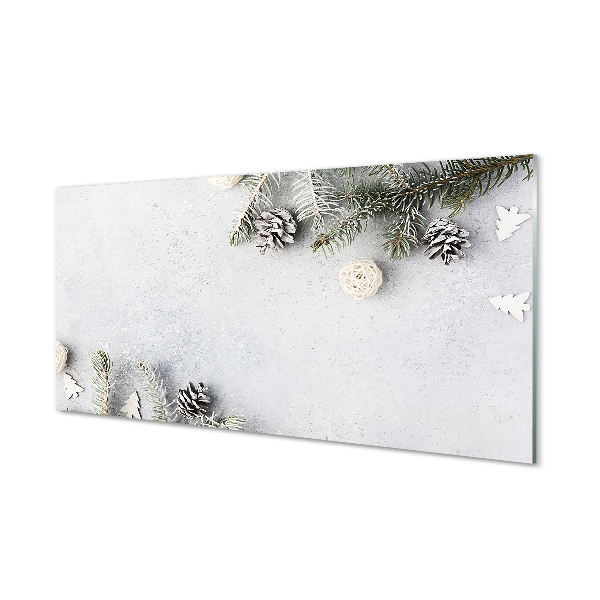 Quadro acrílico Galhos de pinha