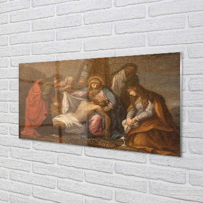 Pintura acrílica Jesus crucificado