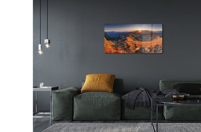 Quadro acrílico Pôr do sol na montanha