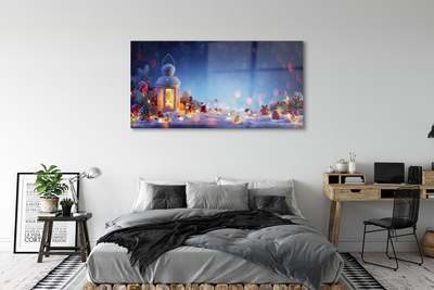 Pintura acrílica Lanterna de galhos de neve