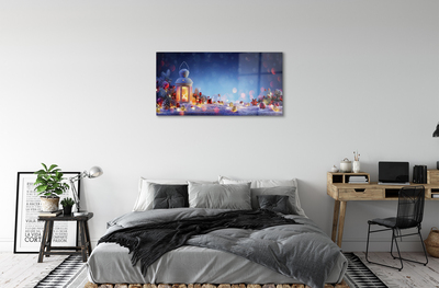 Pintura acrílica Lanterna de galhos de neve