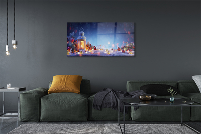 Pintura acrílica Lanterna de galhos de neve