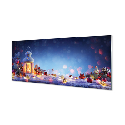 Pintura acrílica Lanterna de galhos de neve