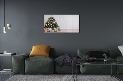 Pintura acrílica Árvores de Natal, presentes, decorações