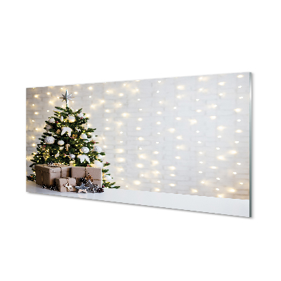 Quadro acrílico Árvores de Natal, presentes, decorações