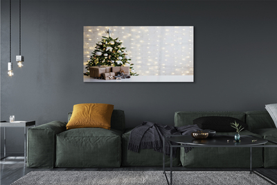 Quadro acrílico Árvores de Natal, presentes, decorações