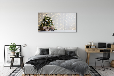 Quadro acrílico Árvores de Natal, presentes, decorações