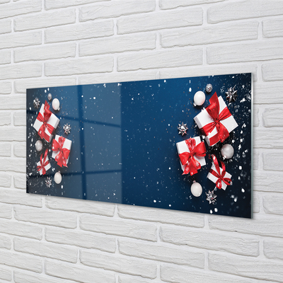 Quadro acrílico Presentes enfeites de neve