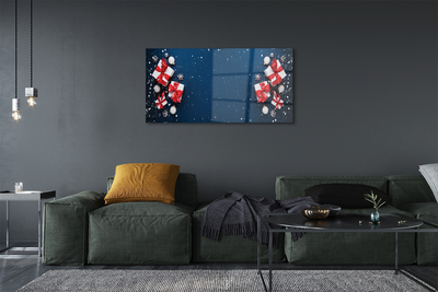 Quadro acrílico Presentes enfeites de neve