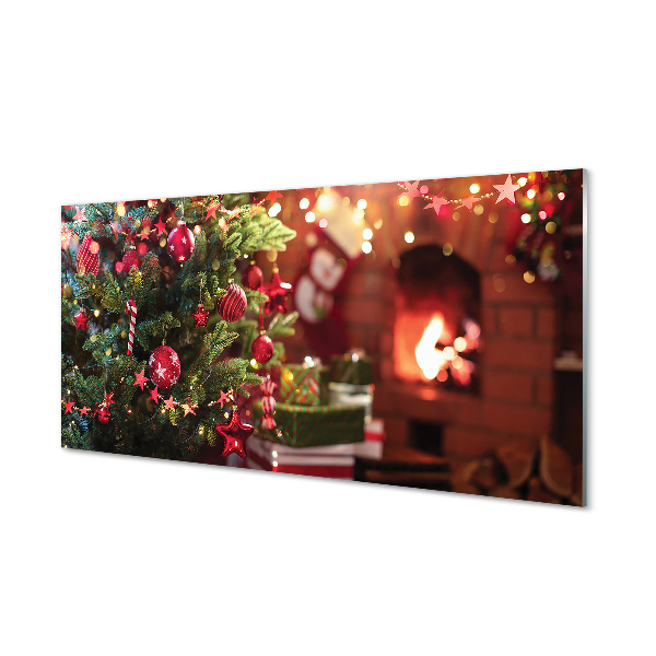 Quadro acrílico Presentes de enfeites de árvore de Natal