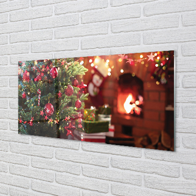 Quadro acrílico Presentes de enfeites de árvore de Natal