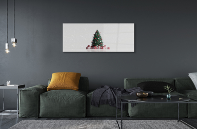 Pintura acrílica Árvores de Natal, presentes, decorações