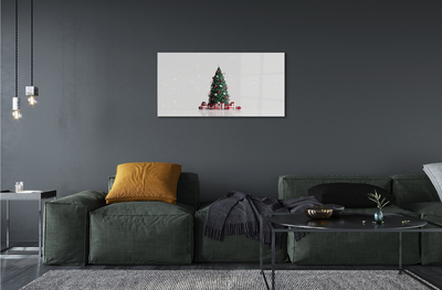 Pintura acrílica Árvores de Natal, presentes, decorações
