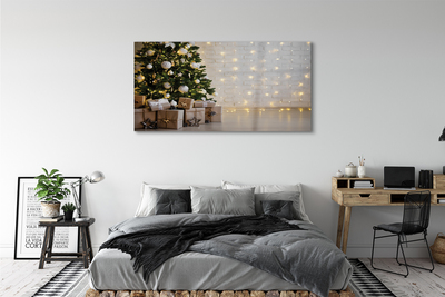 Quadro acrílico Árvores de Natal, presentes, decorações