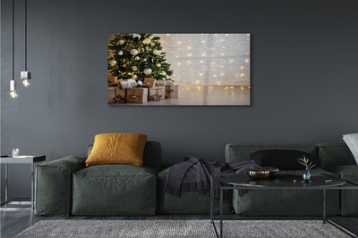 Quadro acrílico Árvores de Natal, presentes, decorações