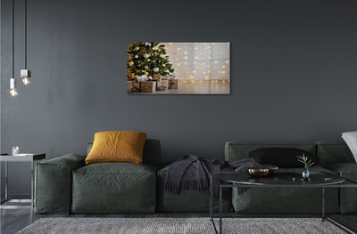Quadro acrílico Árvores de Natal, presentes, decorações