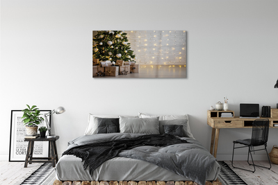 Quadro acrílico Árvores de Natal, presentes, decorações