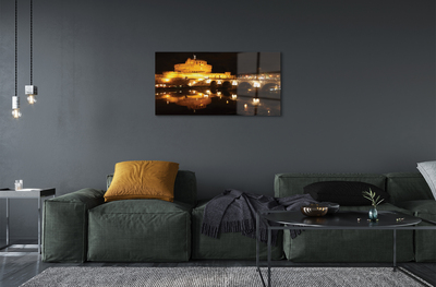 Pintura acrílica Noite das Pontes do Rio Roma