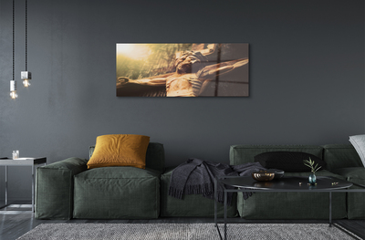 Pintura acrílica Jesus feito de madeira