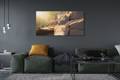 Pintura acrílica Jesus feito de madeira