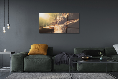 Pintura acrílica Jesus feito de madeira