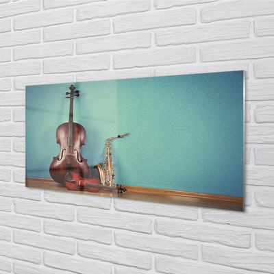 Pintura acrílica trompete violino