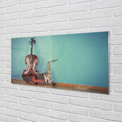 Pintura acrílica trompete violino