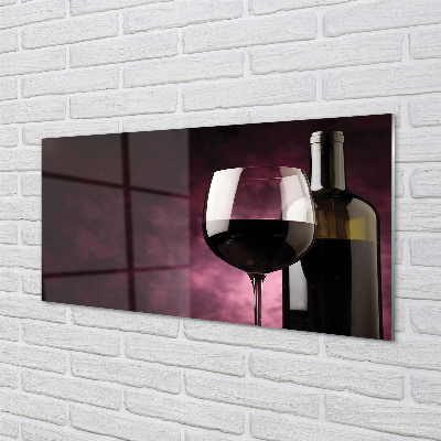 Pintura acrílica Uma garrafa de fina e um copo