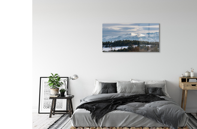 Quadro acrílico Montanhas neve de inverno