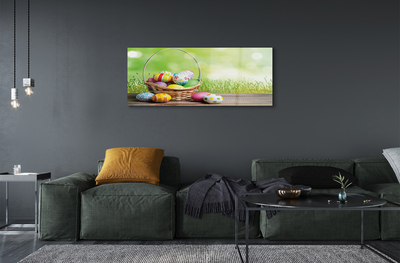 Quadro acrílico Cesta de ovos do prado