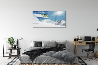 Quadro acrílico Homem de snowboard nas montanhas