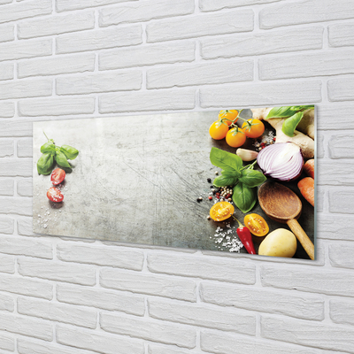 Quadro acrílico Pimenta, sal, cebola roxa