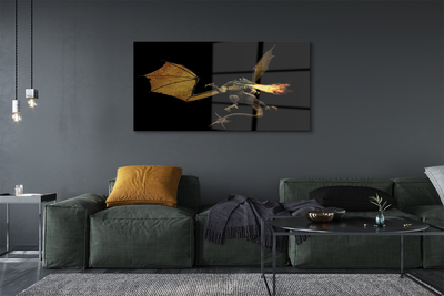 Quadro acrílico Dragão cuspidor de fogo