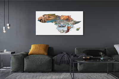 Pintura acrílica zebra girafa tigre