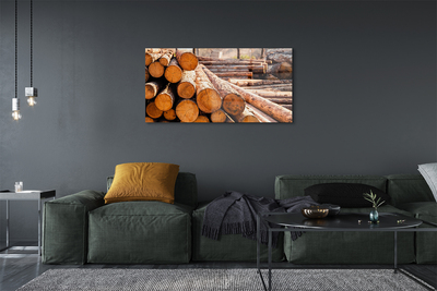 Quadro acrílico Armazenamento de toras de madeira