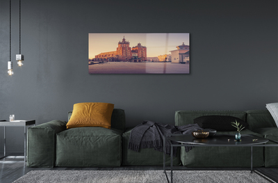 Pintura acrílica Nascer do sol na Igreja de Cracóvia