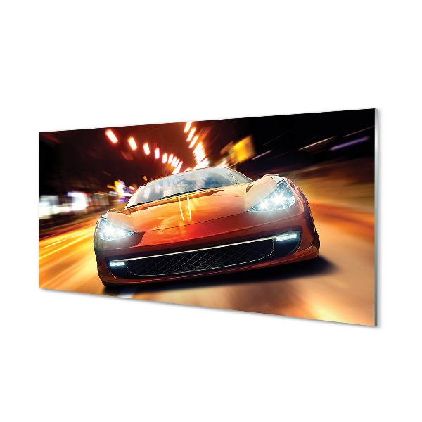 Quadro acrílico Cidade luz de carros esportivos