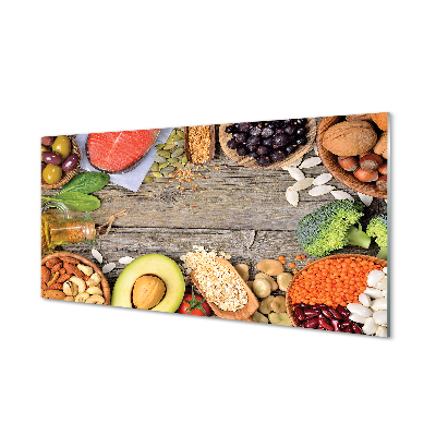Quadro acrílico Feijão brócolis abacate nozes
