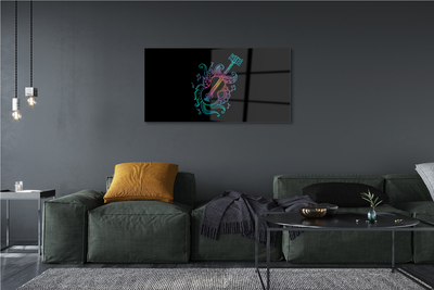 Pintura acrílica Partitura colorida para violão