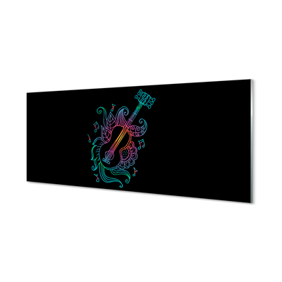 Pintura acrílica Partitura colorida para violão