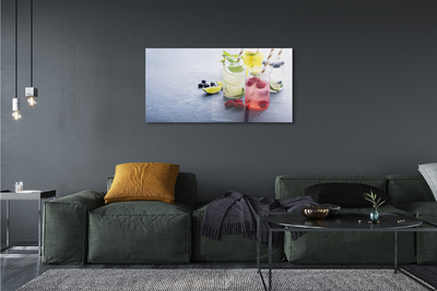 Pintura acrílica Coquetel de framboesa, limão e lima